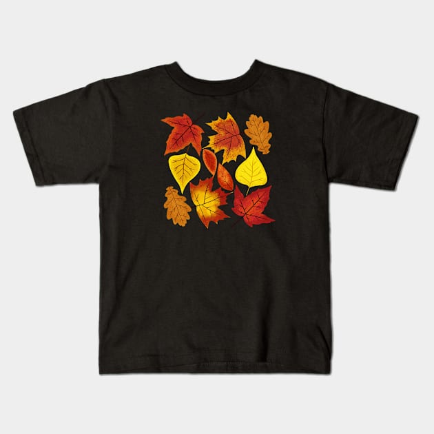 Autumn Leaves Kids T-Shirt by nickbeta